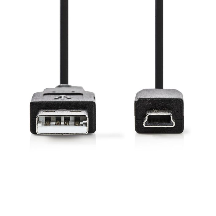 Nedis USB 2.0 -Kaapeli | A, Uros - Mini, 5-Nastainen Uros | 2,0 m | Musta tuotekuva 1