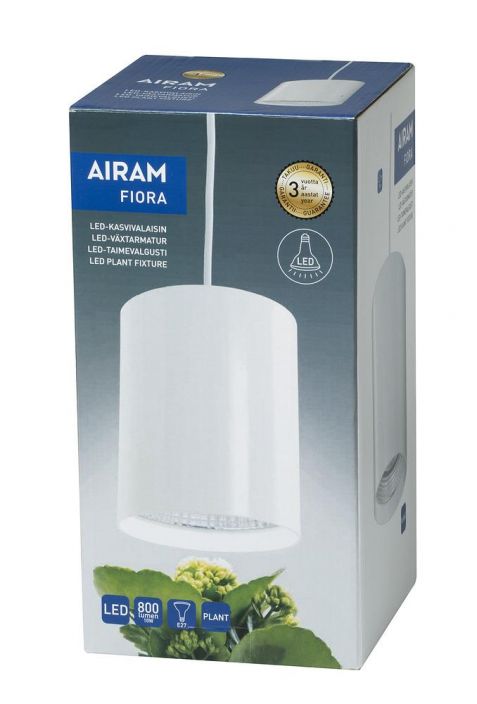 Airam FIORA LED-Kasvivalaisin 4000K 800lm -Energialuokka: A -Lampputyyppi: Lamppu E27 10W (led-kasvilamppu 4000 K sis)