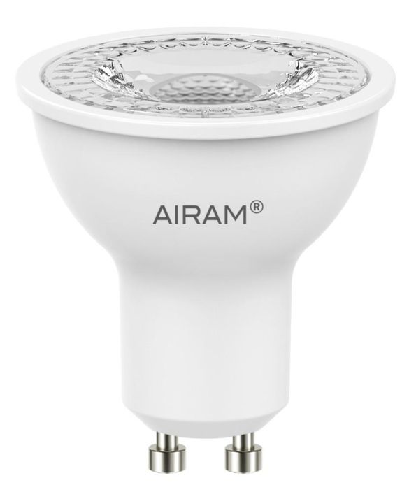 Airam LED-GU10 4000K 950cd -Energialuokka: A+ -Varilampotila: 4000K -Kanta: GU10 -Teho: 5W, 950cd -Takuu 36kk