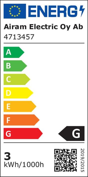 Airam LED-koristelamppu E27 2700K 250lm -Energialuokka: A+ -Varilampotila: 2700K -Kanta: E27 -Teho: 3,5W, 250LM -Takuu 36kk