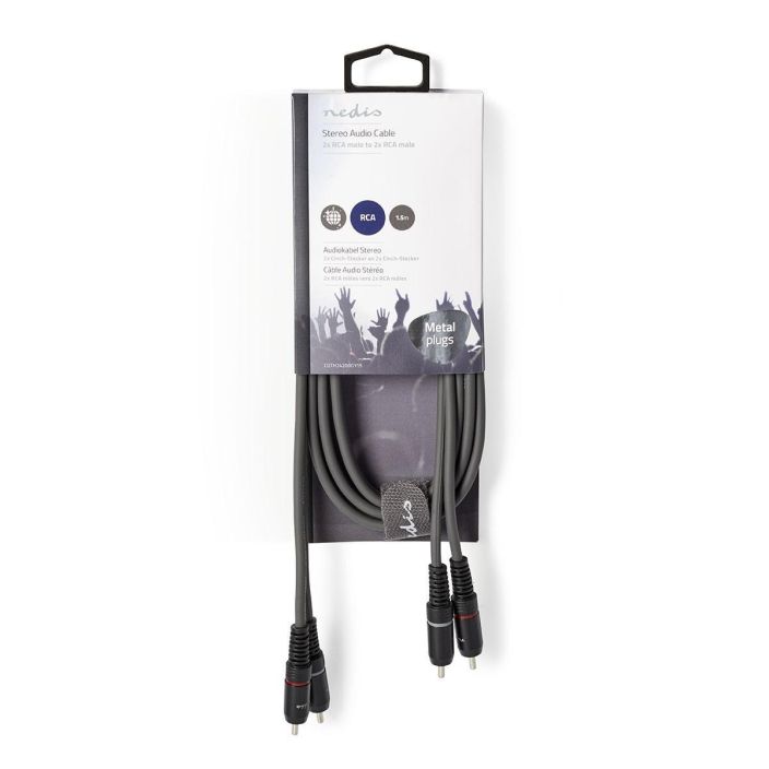 Nedis Stereoaudiokaapeli  2 x RCA, Uros – 2 x RCA, Uros 1,5M Kytke mikrofoneja, vahvistimia ja DJ-laitteita toisiinsa talla