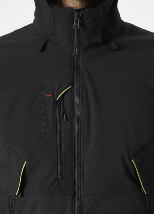 Helly Hansen Magni Evolution takki musta Neljaan suuntaan joustava kangas Kevyt kangas Joustavat Cordura®-kangasvahvikkeet