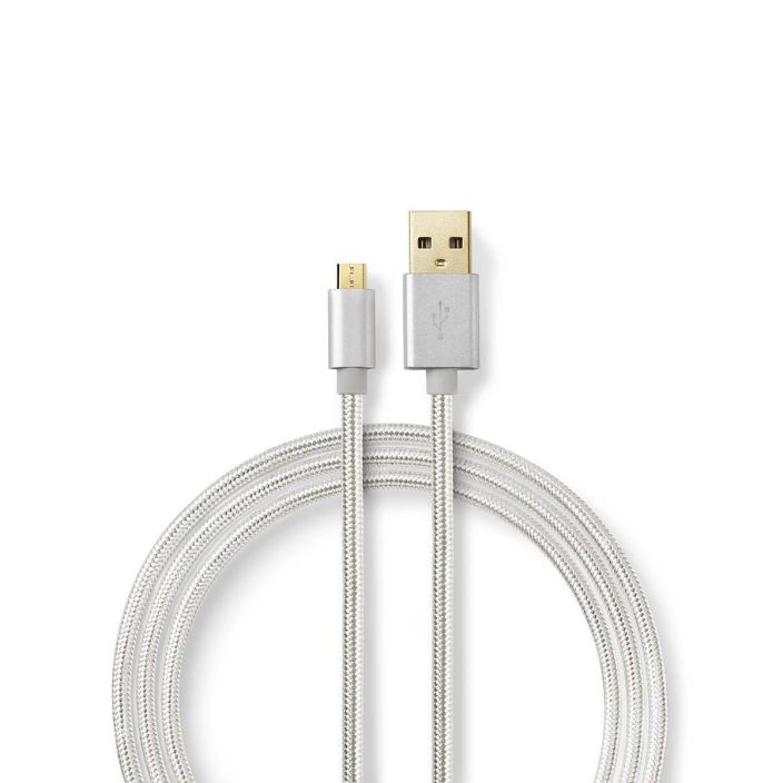 Nedis Micro USB-B-Kaapeli 2M Talla huippuluokan kullatulla Nedis® USB 2.0 -synkronointi- ja latauskaapelilla