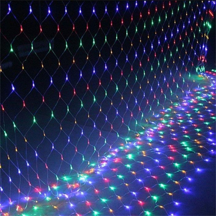 Led valoverkko 1x2m, 200 LED RGB Valoverkko RGB toiminnoilla, 200 monivarista ledia. Muuntaja IP44, sisa -ja ulkokayttoon.