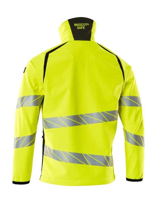 MASCOT miesten Softshell-takki ACCELERATE SAFE hi-vis keltainen/musta Hengittava, tuulenpitava ja vettahylkiva. Moderni,
