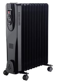 Öljytäytteinen lämmitin 2500W Musta