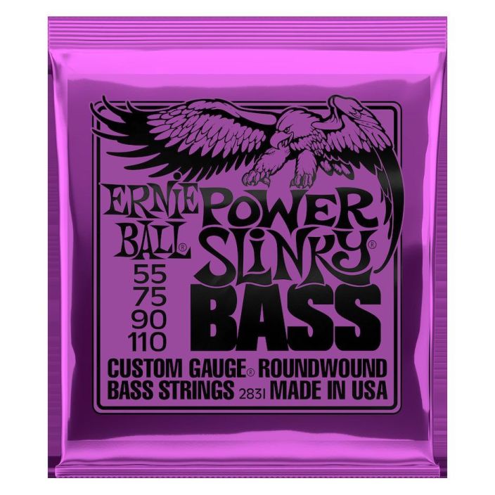 Ernie Ball Power Slinky Bass EB-2831 Bassonkielisarja. Nama perinteiset roundwound-bassonkielet soivat selkean erottelevasti