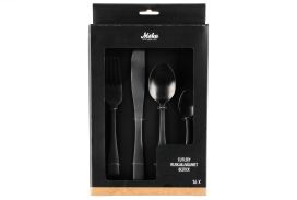 Maku Basic Ruokailuvälineet mattamusta 16kpl