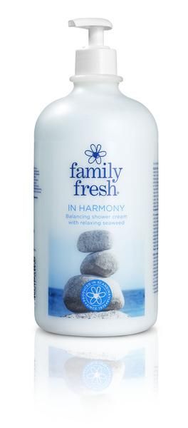 Family Fresh In Harmony suihkusaippua 1L Luonnolliset, tutkitut raaka-aineet kosteuttavat ihoa ja sopivat useimmille