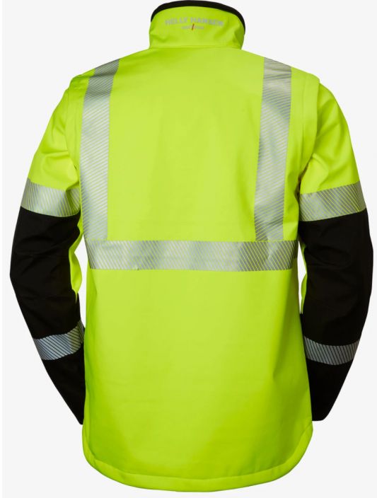 Helly Hansen Work Wear Icu Huomio Softshell Kuoritakki keltainen ICU softshell-takki on monipuolinen irrotettavine