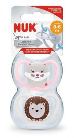 Nuk space silikoni 0-6kk huvitutit  2kpl/pkt
