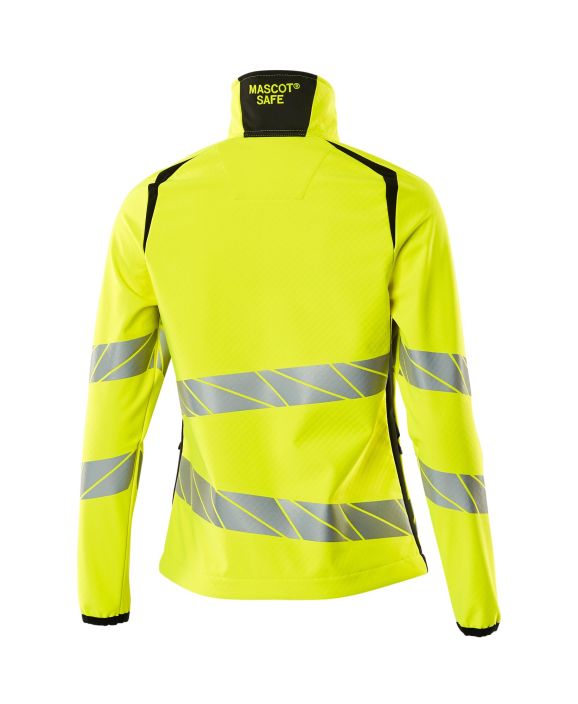 MASCOT naisten Softshell-takki ACCELERATE SAFE hi-vis keltainen/musta Suunniteltu ja muotoon ommeltu erityisesti naisille.