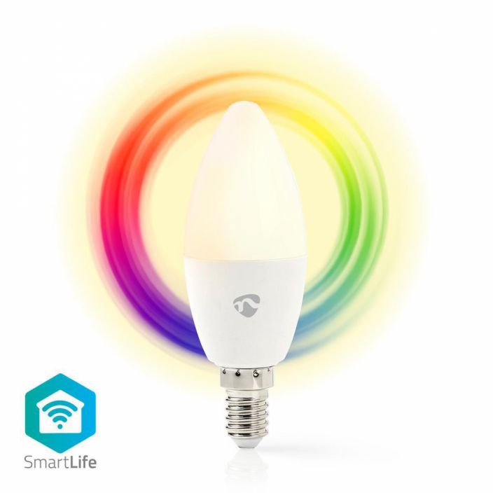 SmartLife RGB Lamppu | Wi-Fi | E14 | 350 lm | 4.5 W | Lammin Valkoinen / RGB | 2700 K | Android™ &amp; SmartLife RGB Lamppu |