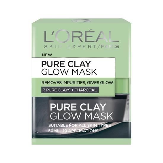 L'Oreal Pure Clay Glow Mask kasvonaamio 50lm L'Oreal Paris -kasvonaamio, joka sisaltaa ainutlaatuisen yhdistelman kolmea