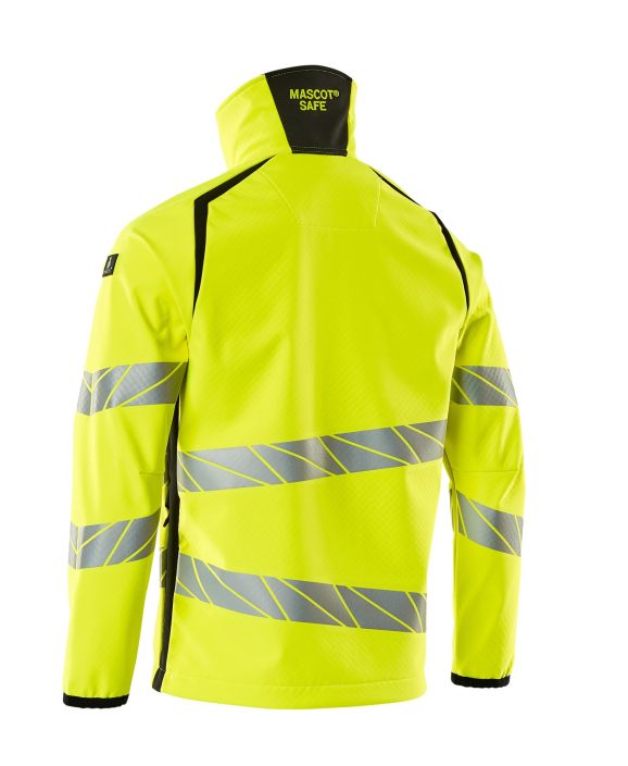 MASCOT miesten Softshell-takki ACCELERATE SAFE hi-vis keltainen/musta Hengittava, tuulenpitava ja vettahylkiva. Moderni,