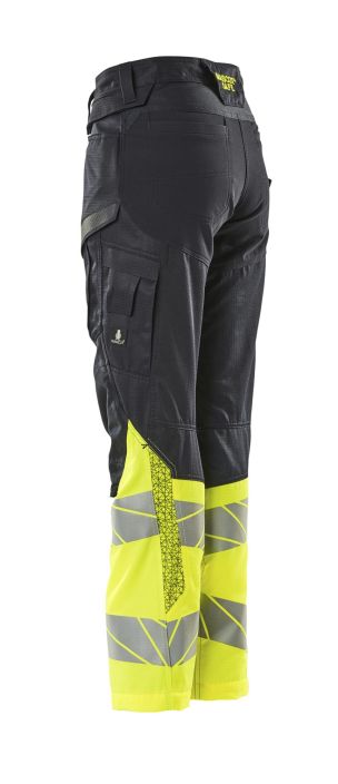 Mascot Accelerate Safe naisten naisten Housut polvitaskuilla tumma laivastonsininen/hi-vis keltainen Materiaalit ja