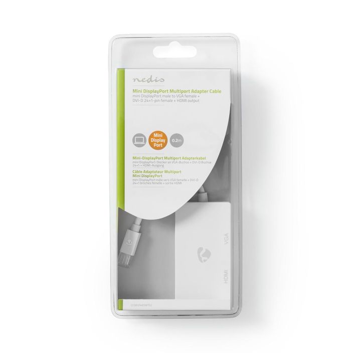 Nedis Multiport-Sovitinkaapeli Mini-DisplayPort/VGA/ DVI-D + HDMI-Tulo 0,2M Tama mini-DisplayPort-adapterikaapeli