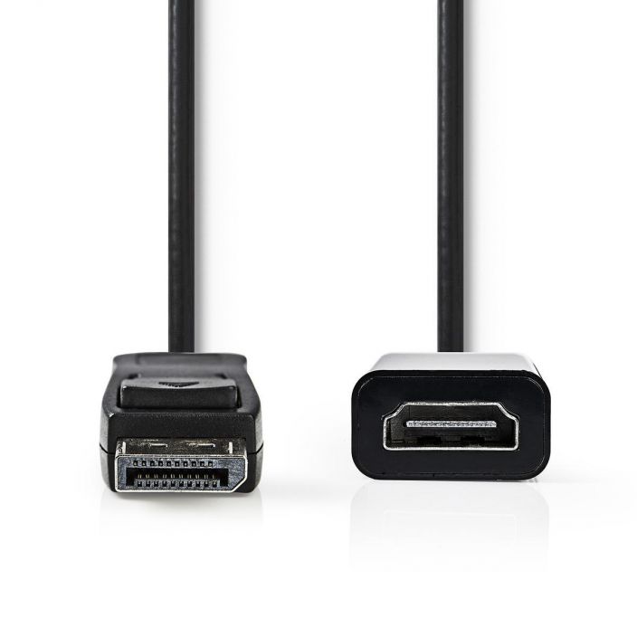 Nedis DisplayPort–HDMI™-Kaapeli 0,2M Tama sovitinkaapeli muuntaa DisplayPort-signaalit HDMI-signaaleiksi. Ihanteellinen