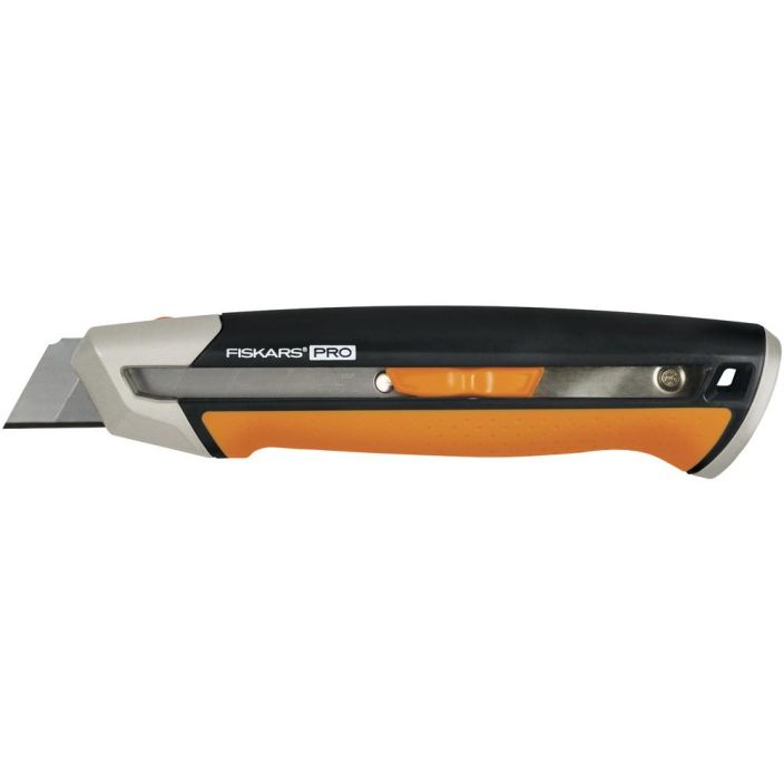 Fiskars Katkoteraveitsi Carbonmax 25mm Fiskars CarbonMax katkoteraveitsen tera vaihdetaan etukautta, joten sinun ei