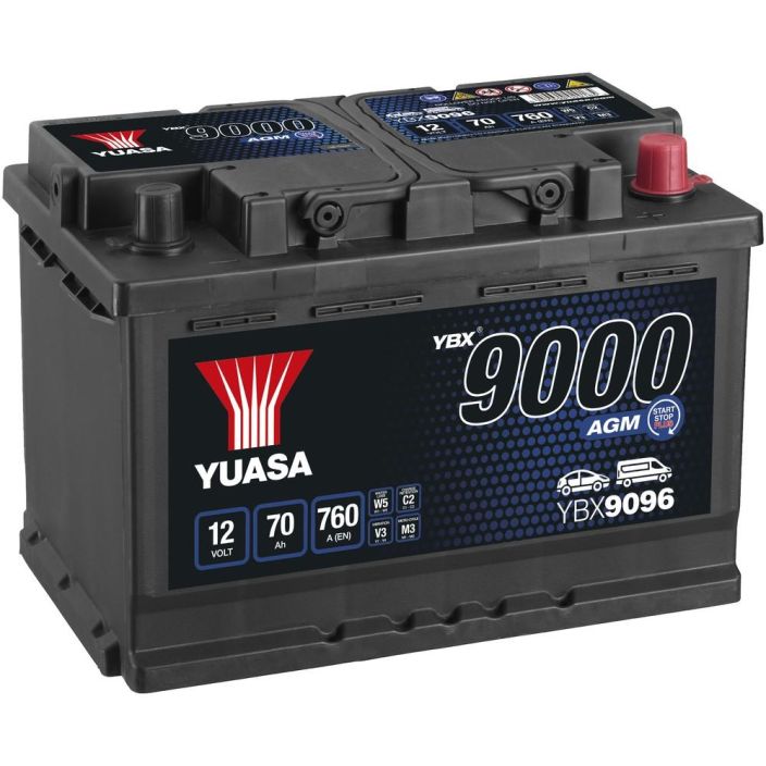 AKKU YUASA 70AH AGM -+ 278X175X190 YBX9096