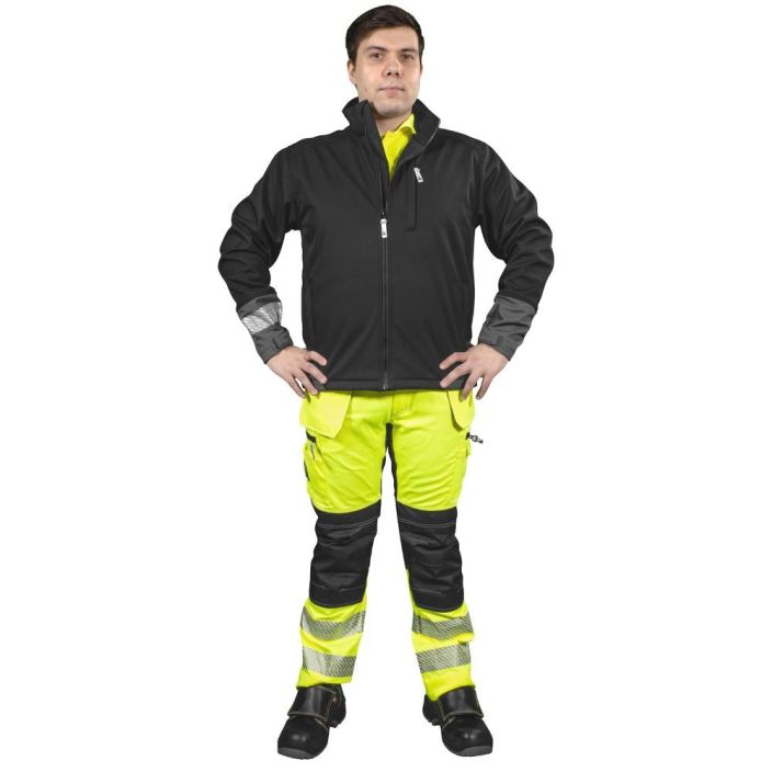SOFTSHELL TAKKI RYDER MUSTA - tuulenpitava, vettahylkiva ja hengittava softshell materiaali - fleece sisapuoli - huputon
