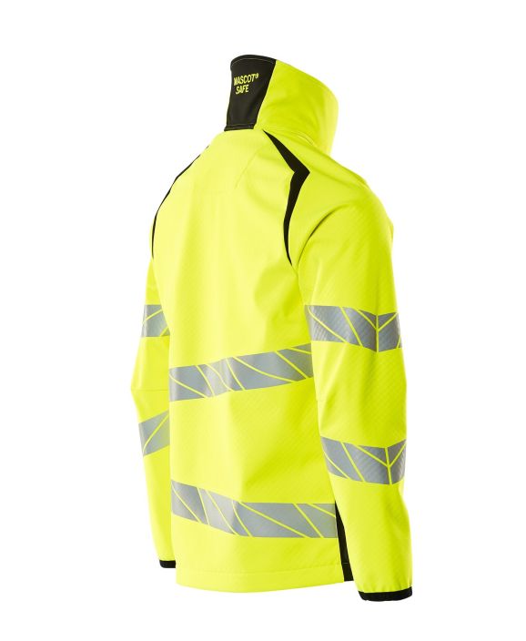 MASCOT miesten Softshell-takki ACCELERATE SAFE hi-vis keltainen/musta Hengittava, tuulenpitava ja vettahylkiva. Moderni,