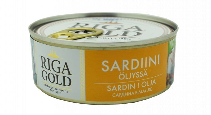 RIGA GOLD Sardiinipala oljyssa 240 g Sardiinipalat oljyssa sopivat ruisleivalle, salaatteihin, lampimiin voileipiin tai