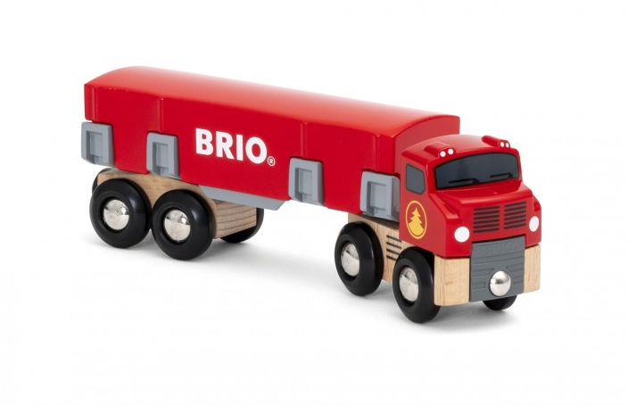 Brio Puutavara-auto Puutavara-auto 33657 on valmis kuljettamaan raskaita lasteja ympari BRIO World -maailmaa. Tama pitka
