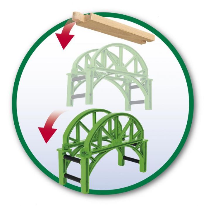 Brio Pinottava silta Ainutlaatuinen pinottava silta on vanhan ajan rautatiesiltojen innoittama. Voit rakentaa sen niin